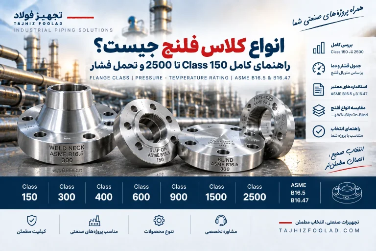 انواع کلاس فلنج چیست؟ راهنمای Class 150 تا 2500 و تحمل فشار