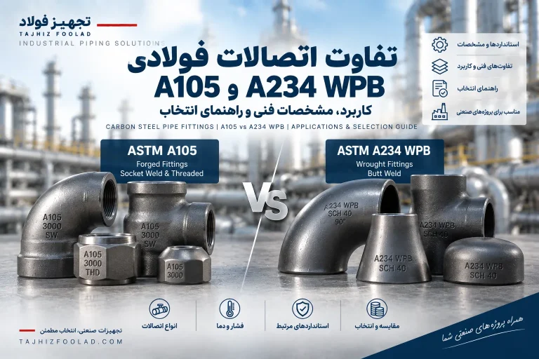 تفاوت اتصالات فولادی ASTM A105 و A234 WPB چیست؟