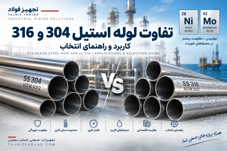 تفاوت لوله استیل 304 و 316 چیست؟ کاربرد و راهنمای انتخاب