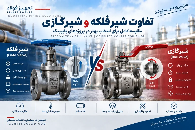 تفاوت شیر فلکه و شیرگازی چیست؟ مقایسه Gate Valve و Ball Valve